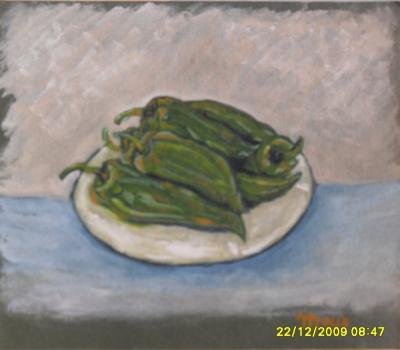 PINTURAS: PIMIENTOS EN PLATO