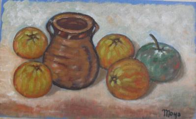 PINTURAS:Bodeg&oacute;n Puchero y Frutas